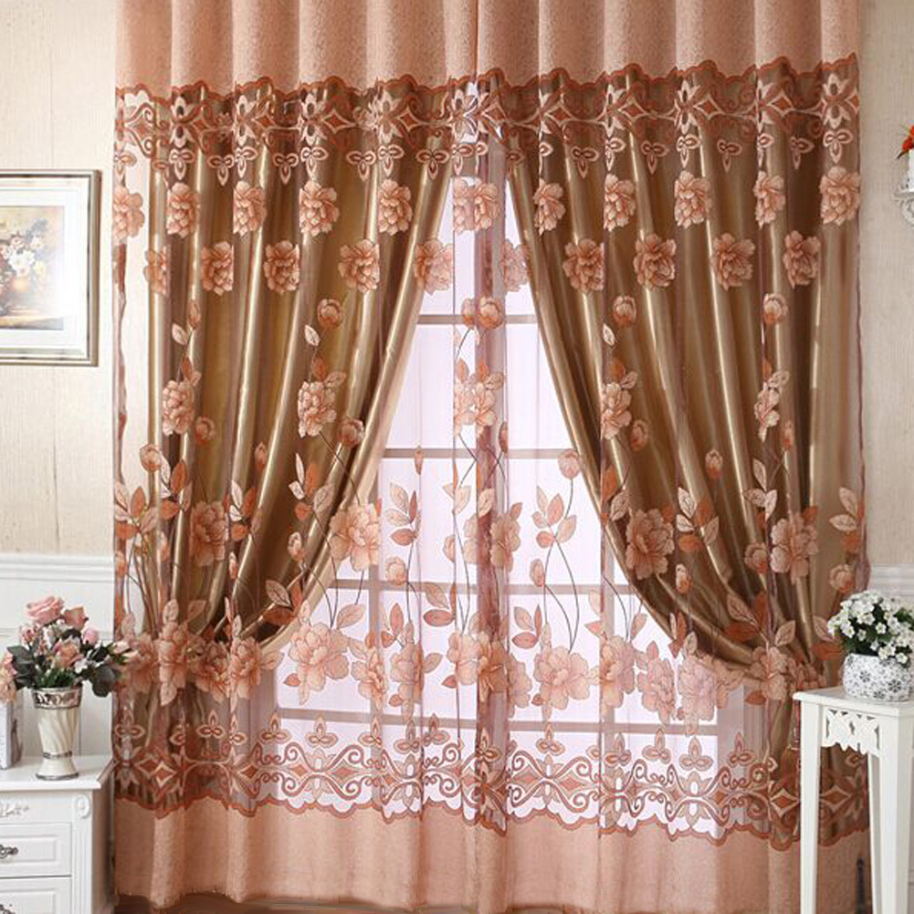 Modern Floral Tulle Voile Window Screening Full Shading Window Curtain, 伽啡色, 501 Original
Modern Floral Tulle Voile Window Screening Full Shading Window Curtain, 伽啡色, 501 Original