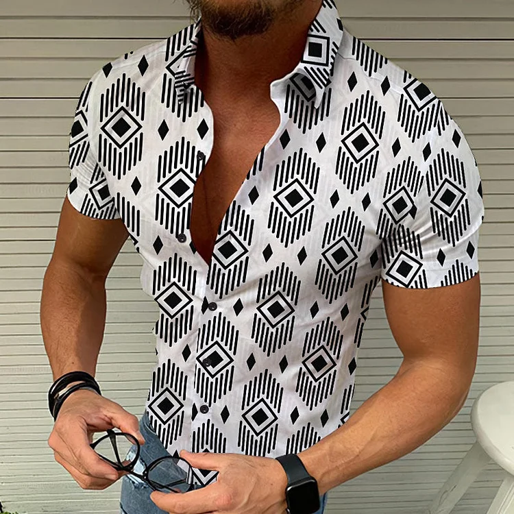 Printed Hawaiian Beach Short Sleeve Shirt Cardigan Spot socialshop