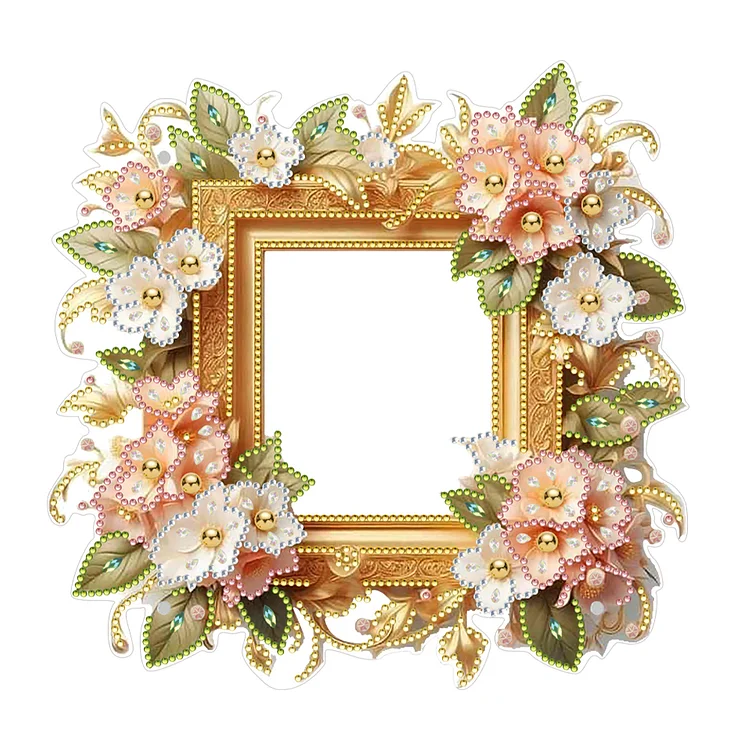Special Shape Floral Diamond Painting Photo Frame Kits Bedroom Table Decor gbfke