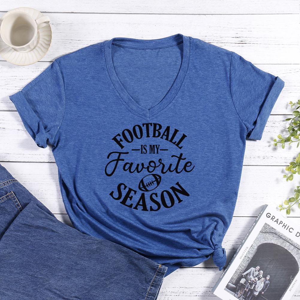 Football is my favorite season V-neck T Shirt-Guru-buzz