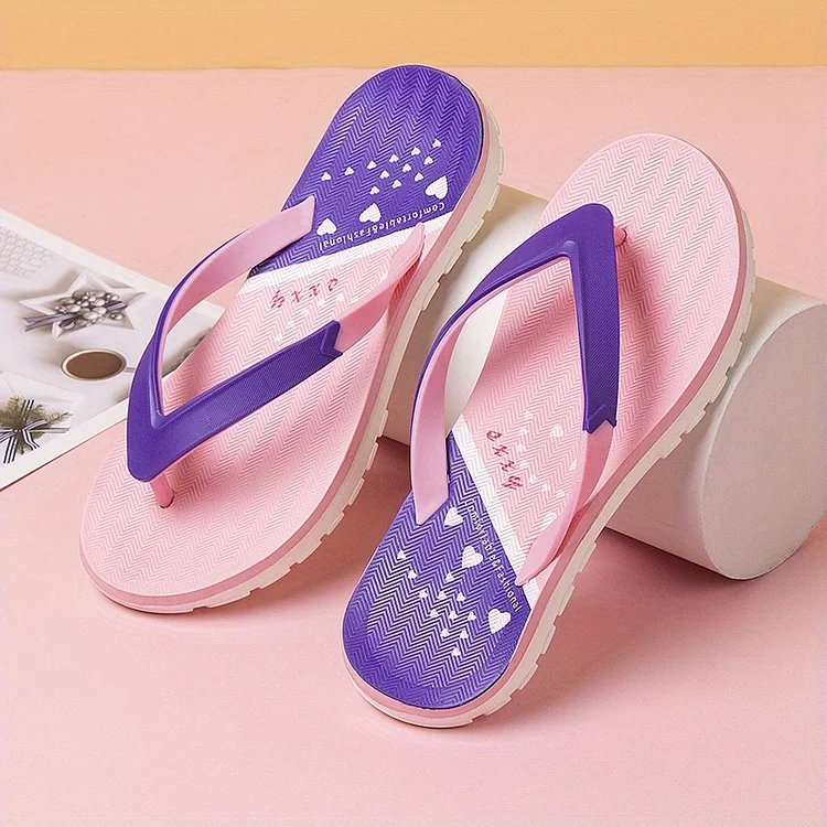 Women's Kawaii Flip Flops, Casual Clip Toe Outdoor Shoes, Women's Non-slip & Wear-resistant  Beach Shoes