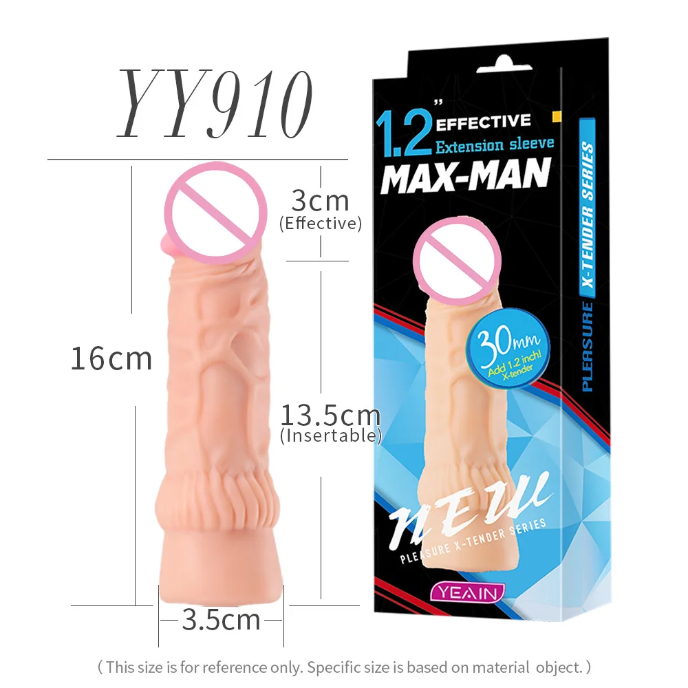 Silicone Extension Penis Sleeve Set Male Wolf Teeth Cover - Rose Toy