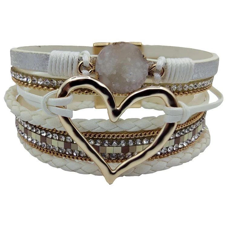 VChics Vintage Boho Heart Multilayer Bracelet