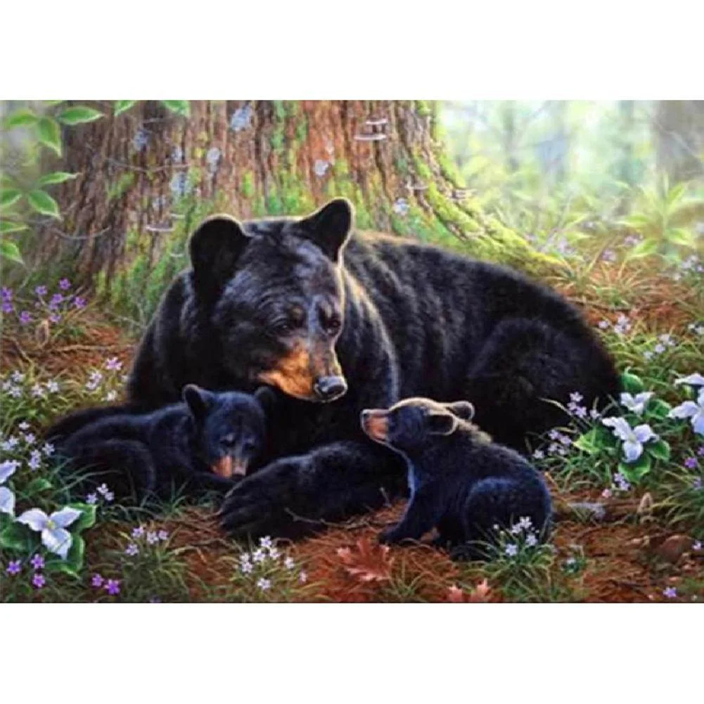 Full Round Diamond Painting - Black Bear(30*40cm)