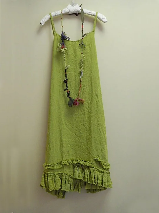 Linen Casual Sleeveless Round Neck Plus Size Dress