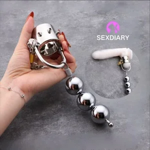 pornhint Pornhint Chastity Cage, Male Chastity Ball Stretcher, Scrotum Stretcher Ball Crusher, Chastity Belt Cock Cage, Metal Cock Ring Penis Ring