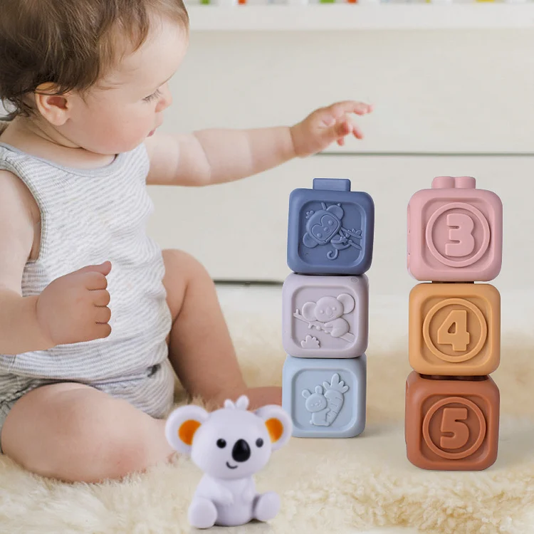 Infant Educational Building Blocks Cognitive Embossed Blocks Soft Building Blocks Stacking Music Vinyl Soft Rubber Building Block Toys