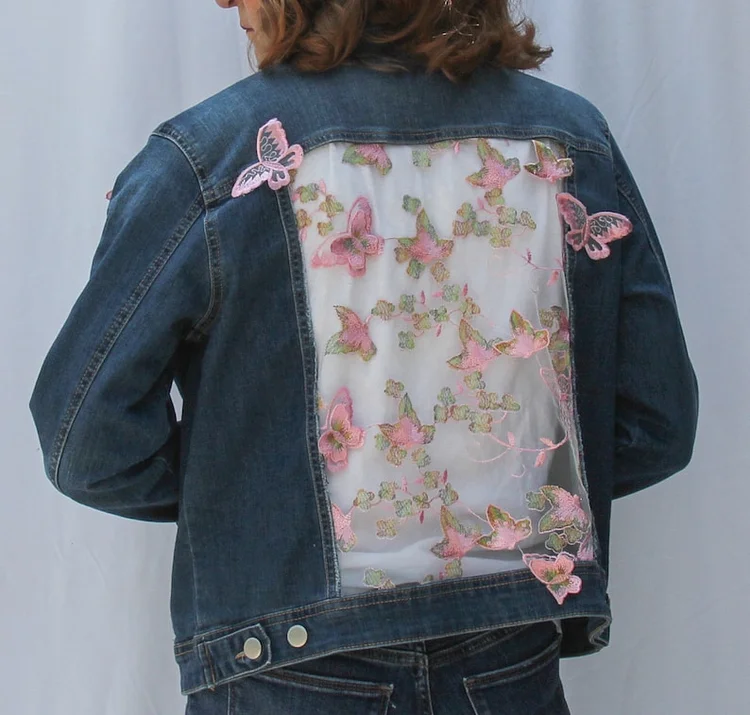 Create your own unique denim and lace jacket
