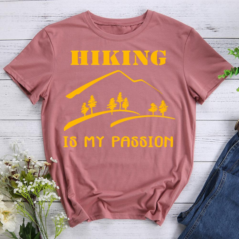 hiking is my passion Round Neck T-shirt-0022763-Guru-buzz