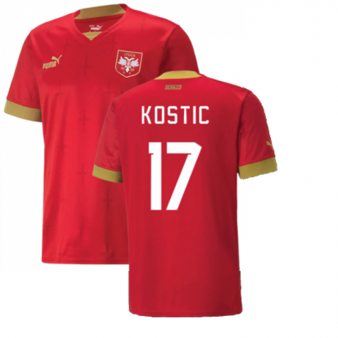 Serbia Filip Kostić 17 Home Shirt Kit World Cup 2022