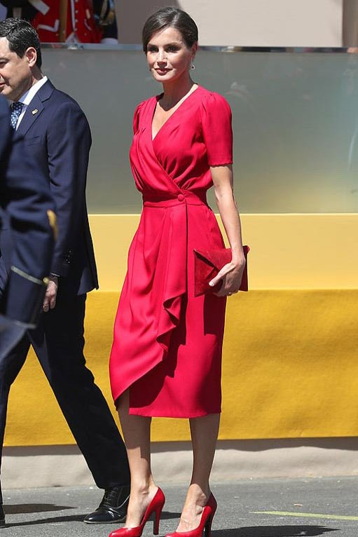 Queen Letizia of Spain Red Cocktail Dress - Chicaggo