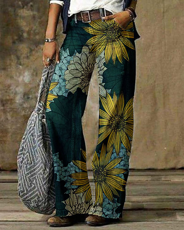 Beautiful Art Flower Pants