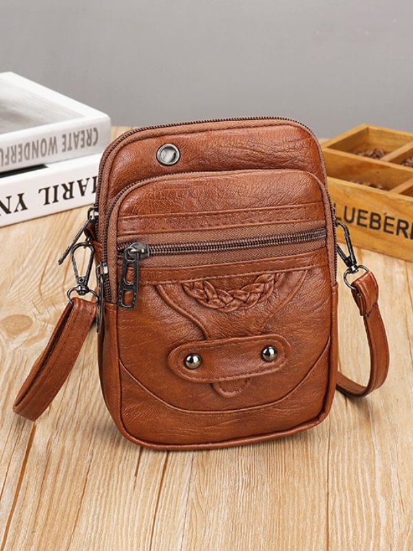 Comstylish Vintage Braided Soft Leather Mini Bag