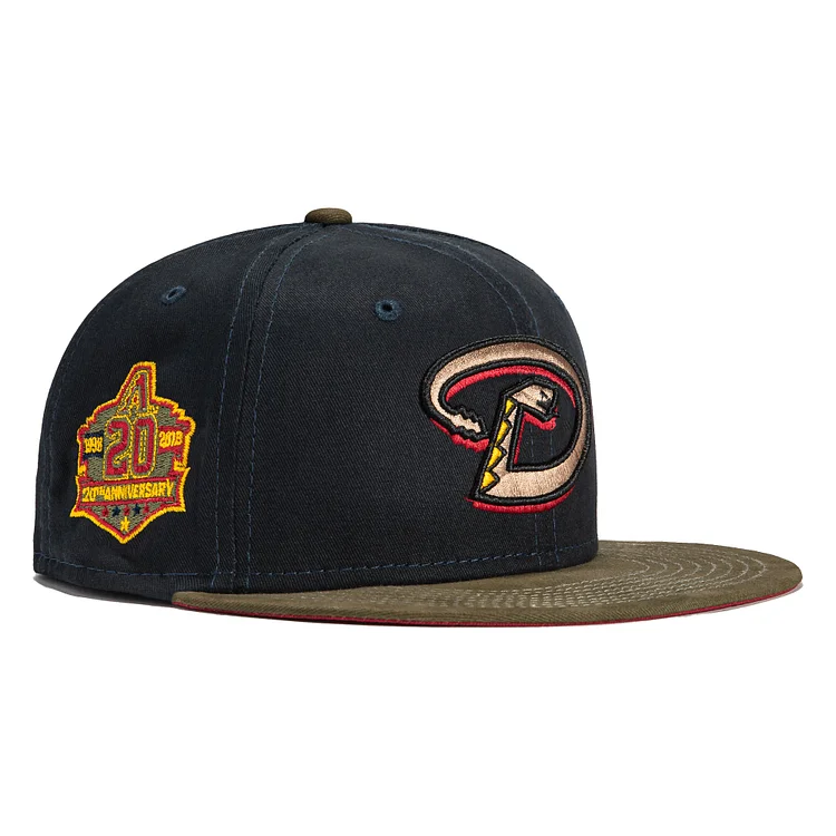 New Era 59Fifty Fall Tones Arizona Diamondbacks 20th Anniversary Patch Hat - Navy, Olive QueenFunky