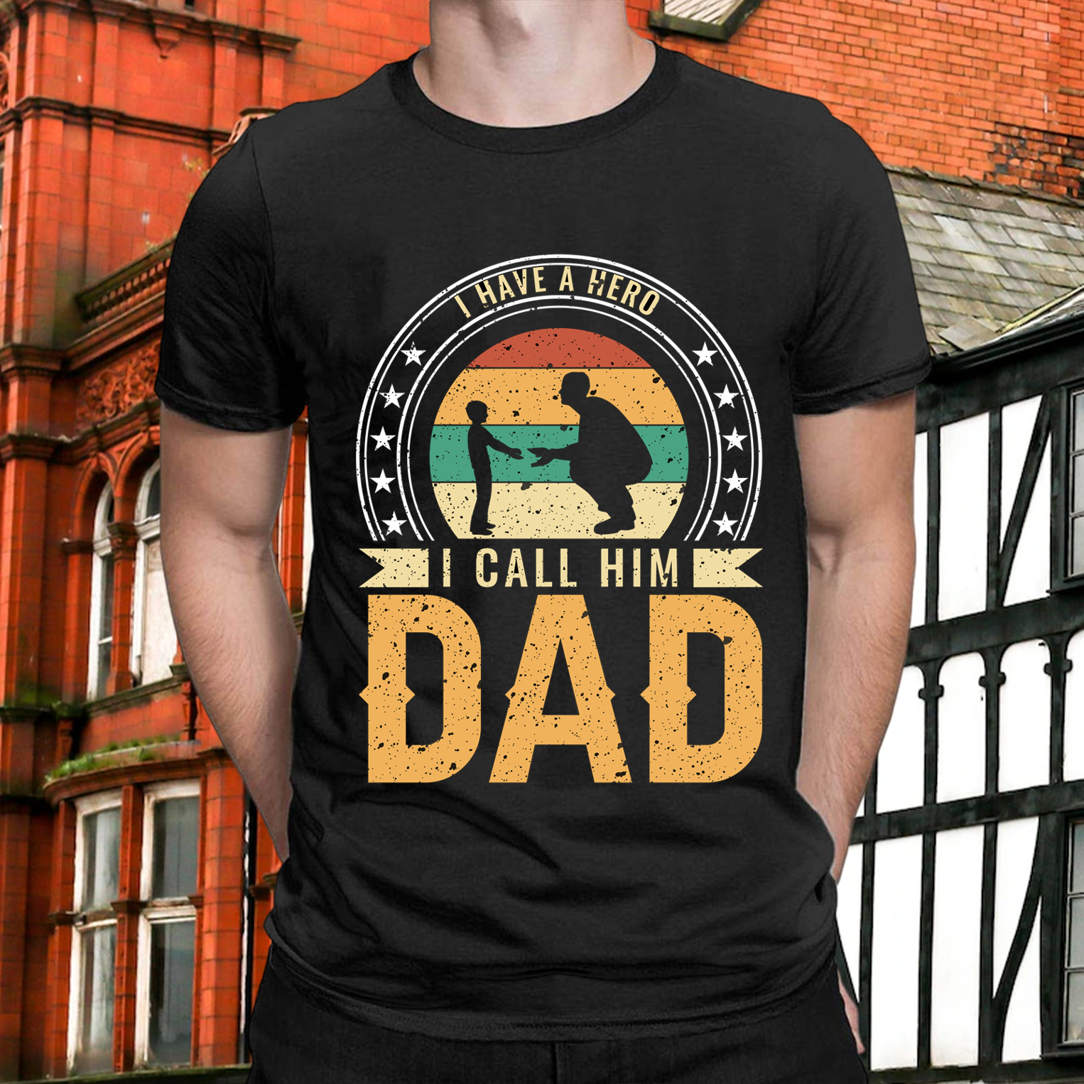 I Have A Hero I Call Him Dad Baseball Casual Round Neck T-Shirt -BSTC1325-Guru-buzz