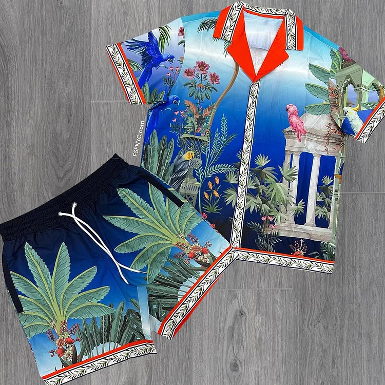 Comstylish Noble Luxury Hawaii Shorts Shirt And Shorts Co-Ord