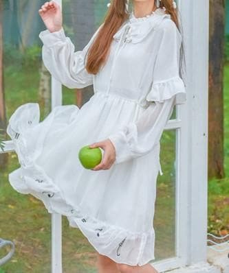 Black/White Falbala Musical Note Dress SP1812133