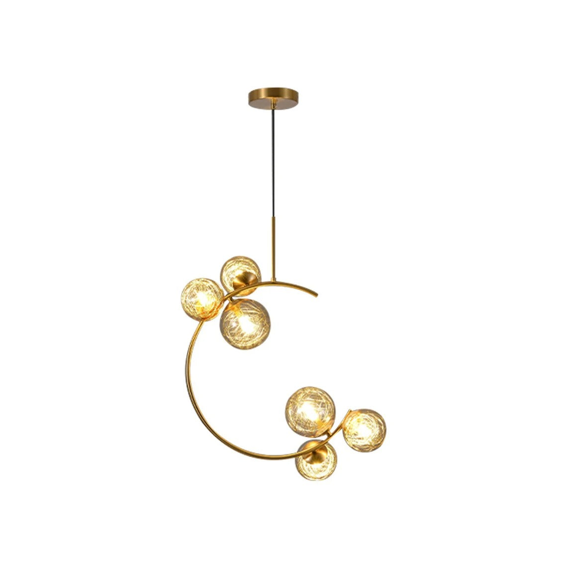 Modern Statement Brass Chandelier Glass Ball Pendant Lights