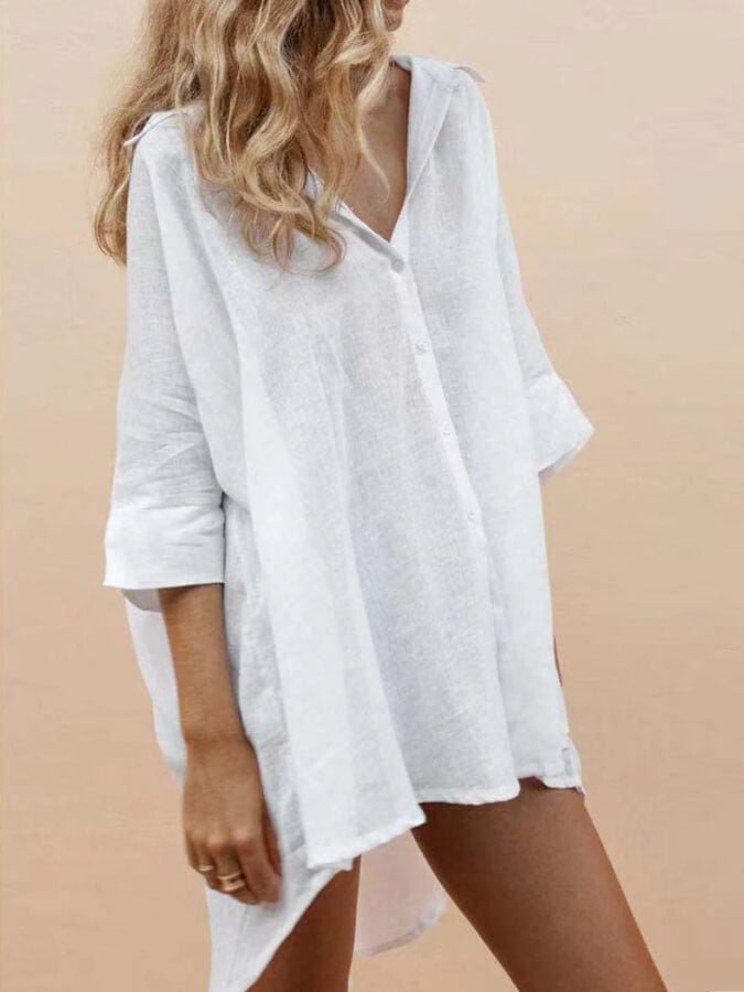 Lapel Mid-Length Blouse socialshop