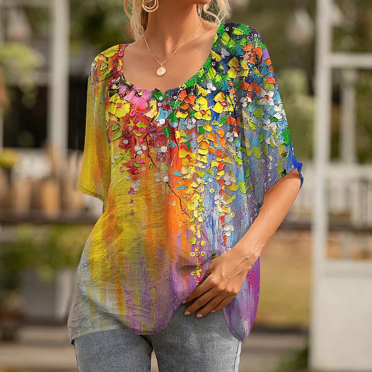 Casual Printed Short Sleeve Shirt