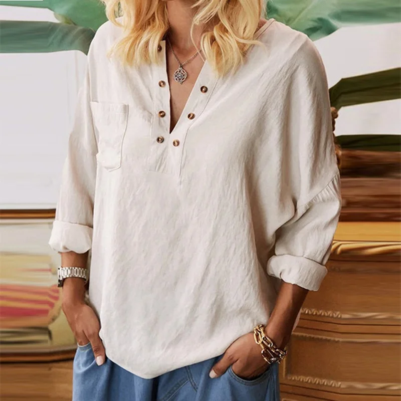 Solid Color Button Up Long Sleeved Shirt