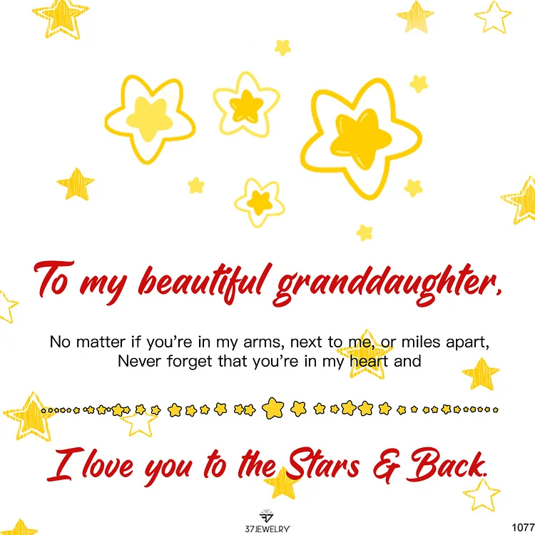 Gift Card - For Granddaughter I Love You To The Stars & Back