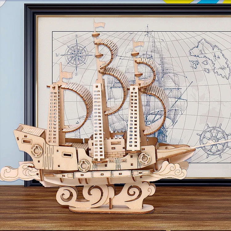 Ocean Sailboat 3D Wooden Puzzle