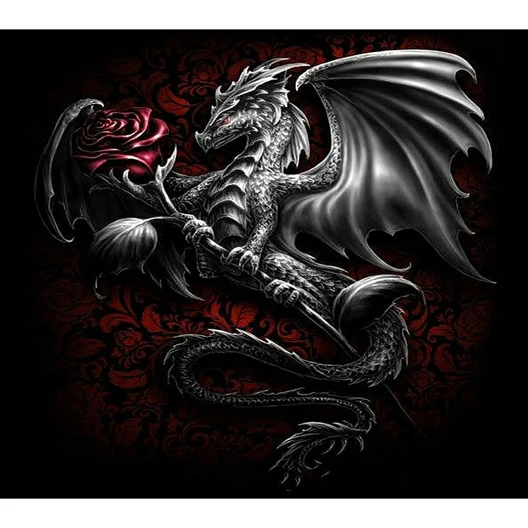 Dragon Round Full Drill Diamond Painting 30X35CM(Canvas) gbfke