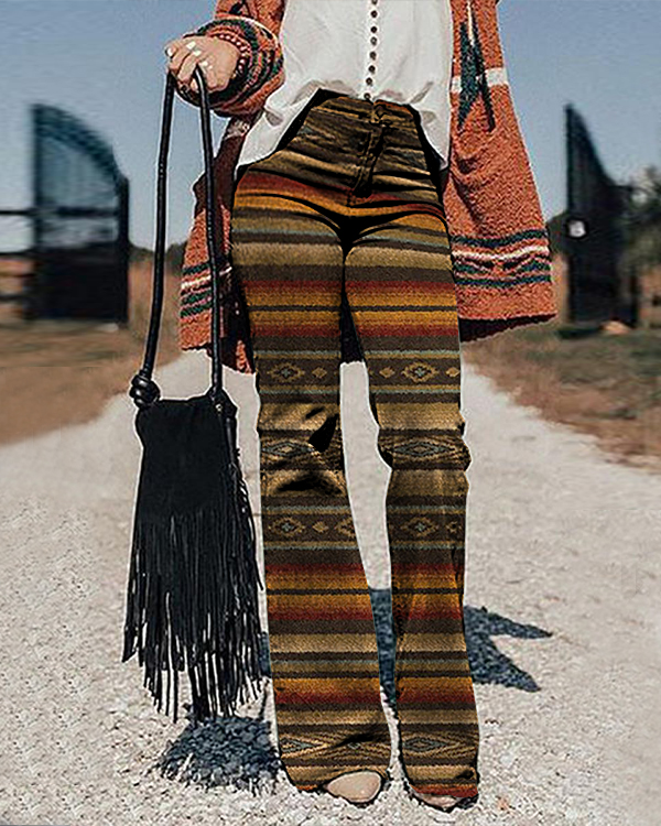 Women's Vintage Check Print Jeans