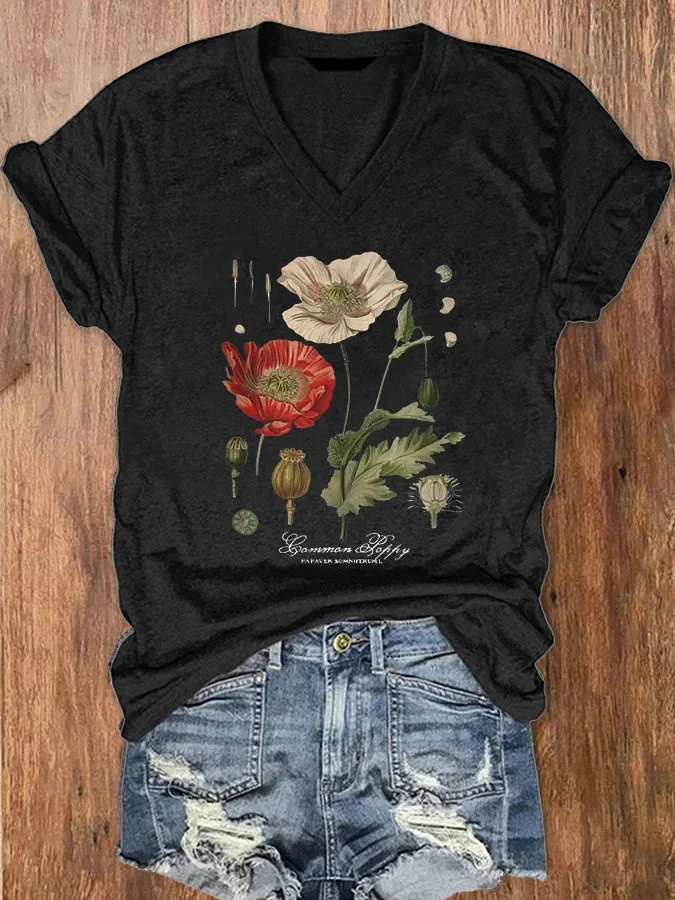 Floral Graphic Print Women's T-shirt