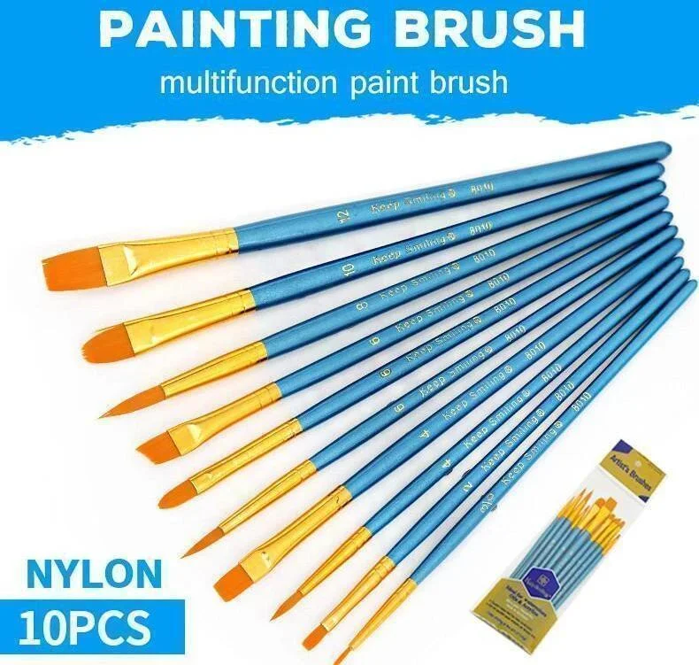 10x High Quality Paint Brushes Diy Paint By Numbers