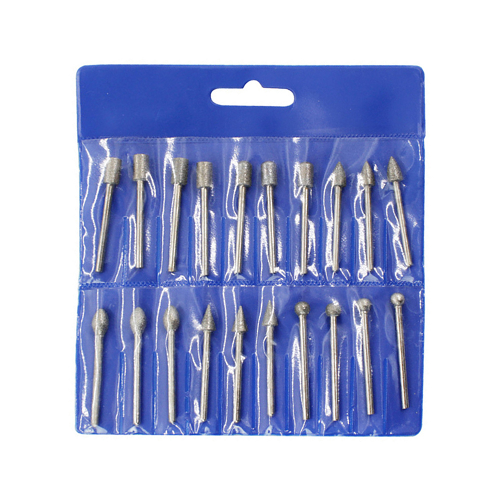 20pcs Diamond Grinding Heads 3mm Shank Mini Bit Set for Rotary Drill Tool, 501 Original
20pcs Diamond Grinding Heads 3mm Shank Mini Bit Set for Rotary Drill Tool, 501 Original