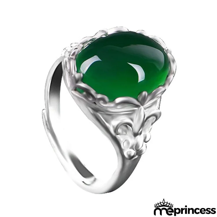 Vintage Green Gemstone Decor Ring