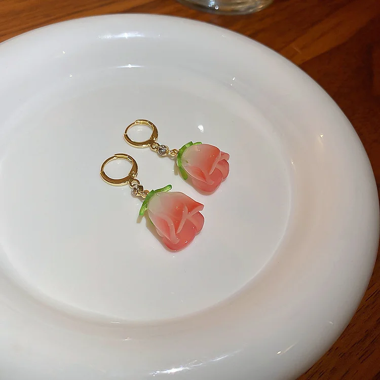 Delicate Tulip Flower Earrings