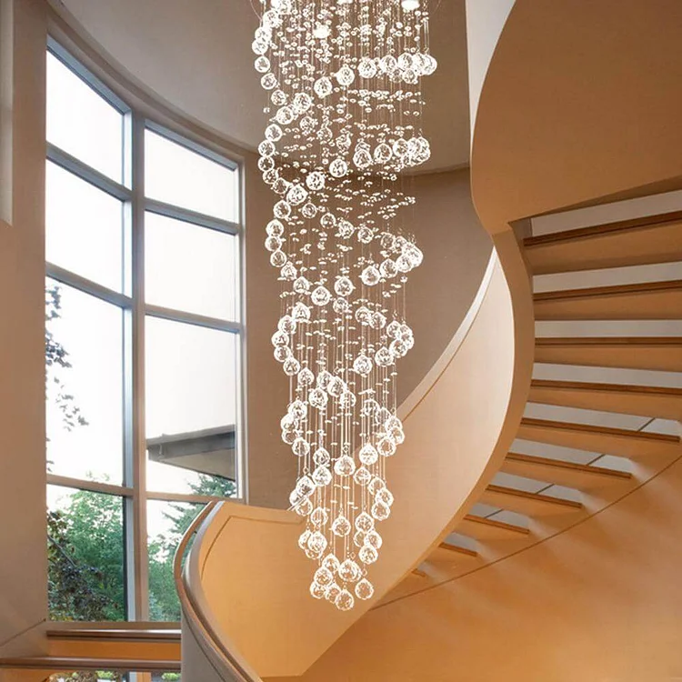 K9 Crystal Double Spiral Staircase Chandelier Modern 