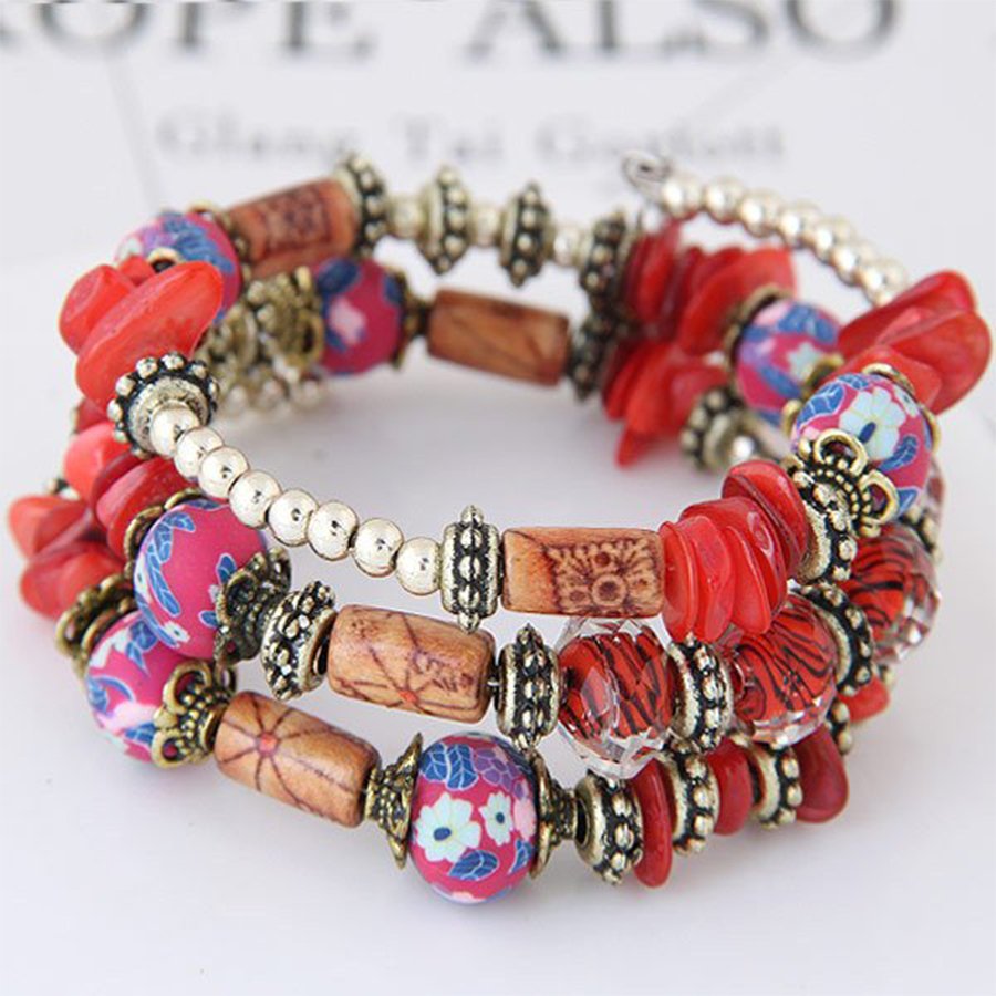 Ladies Fashion Retro Shell Soft Ceramic Multilayer Winding Bracelet