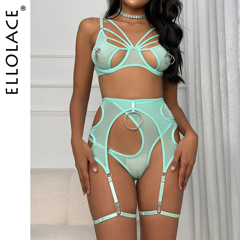 Billionm Ellolace Sexy Lingerie Cut Out Bra Erotic Brief Sets Pieces