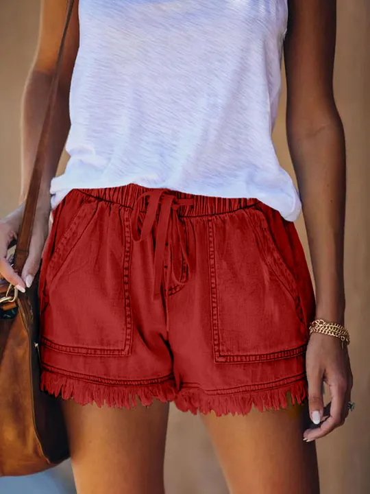 Spring Casual High-waisted Slimming Denim Shorts Women's Elastic Waist Midship Shape Control Fashion Trend