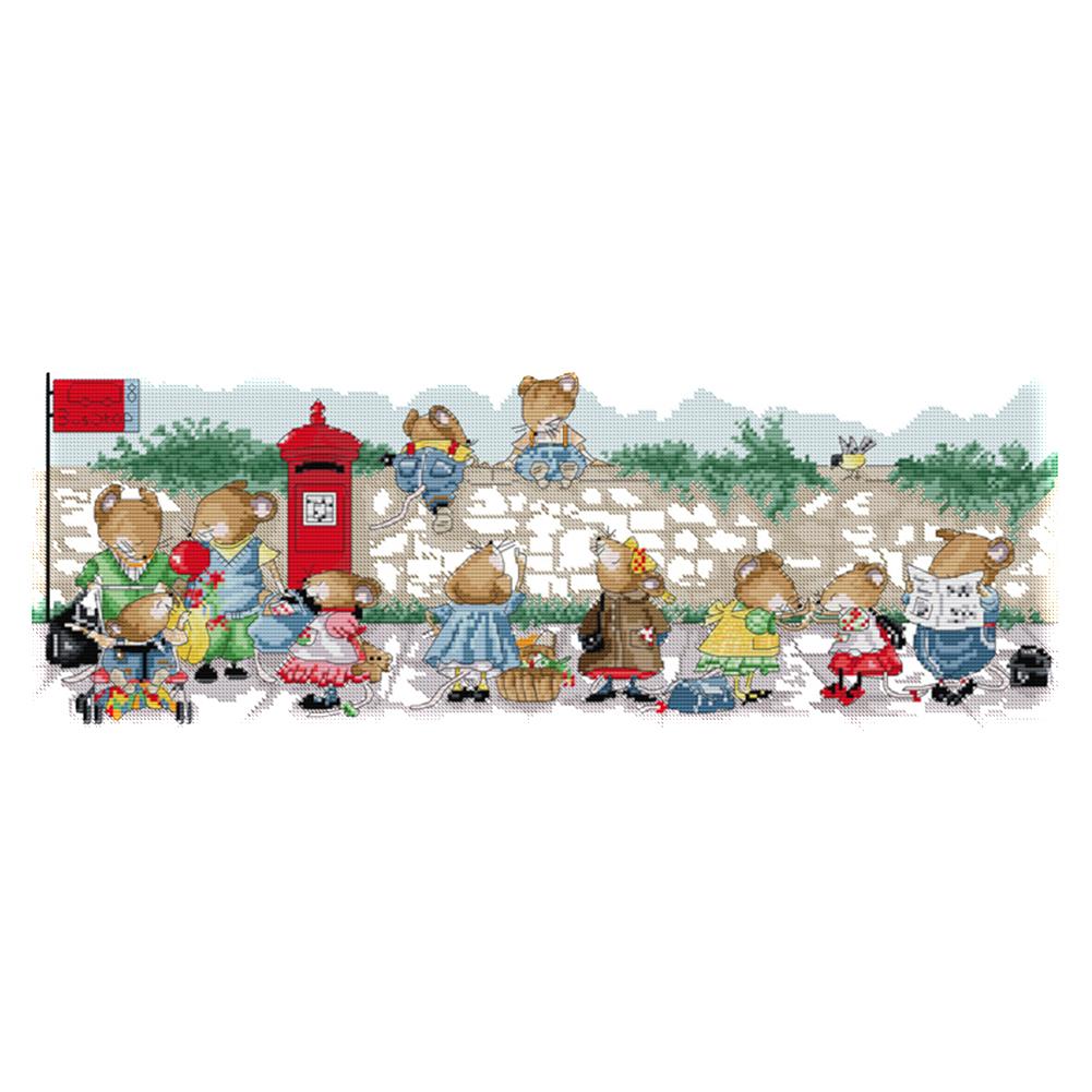 Little Mouse Waiting For The Bus - 14CT Stamped Cross Stitch - 56*23cm, 501 Original
Little Mouse Waiting For The Bus - 14CT Stamped Cross Stitch - 56*23cm, 501 Original