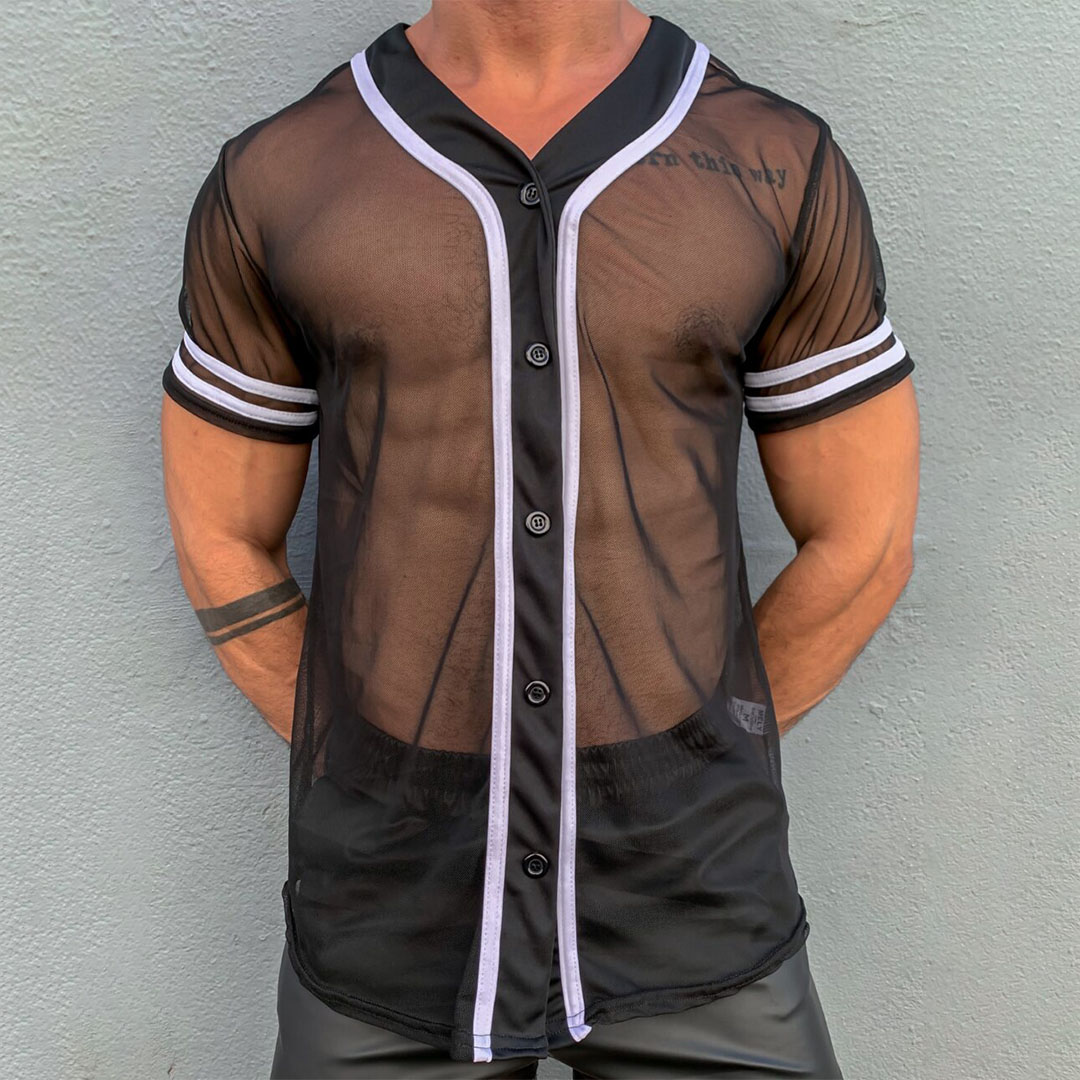 Men's Sexy Mesh Sheer Shirt Lixishop 