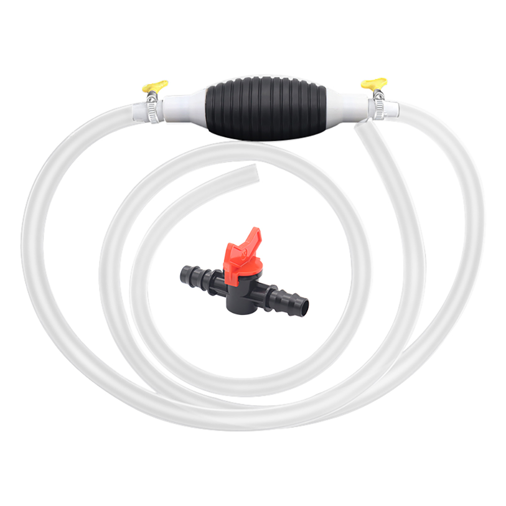 Gasoline Siphon Hose Gas Oil Water Fuel Transfer Pump w/ 2 Hoses + Valve, 501 Original
Gasoline Siphon Hose Gas Oil Water Fuel Transfer Pump w/ 2 Hoses + Valve, 501 Original