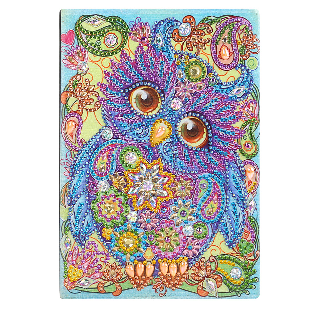 DIY Special Shaped Diamond Painting Owl Bird 50 Pages A5 Drawing