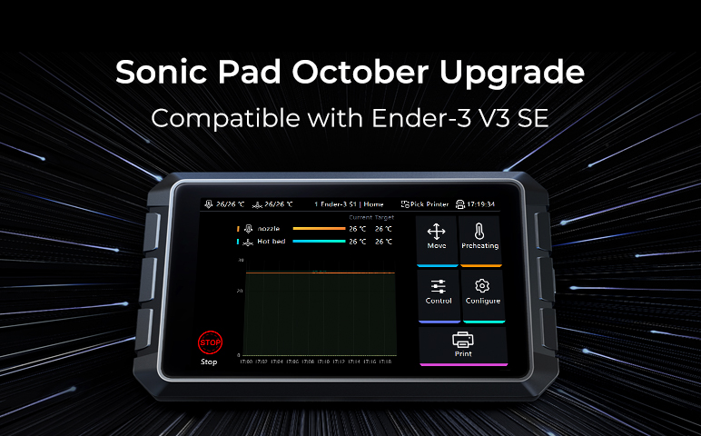 Sonic Pad October Upgrade：Compatible with Ender-3 V3 SE