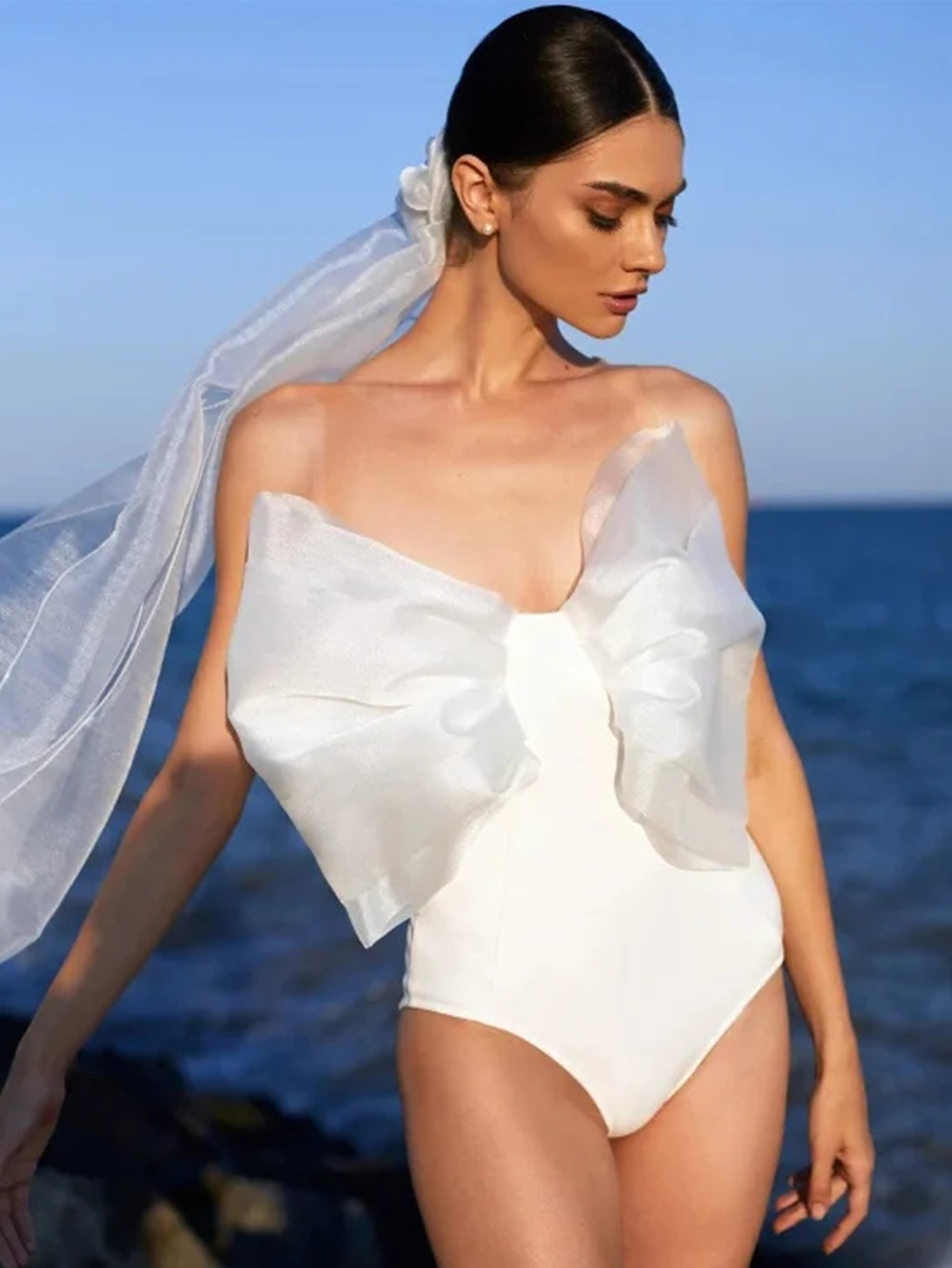 Laguna Bow Print One-Piece Swimsuit
