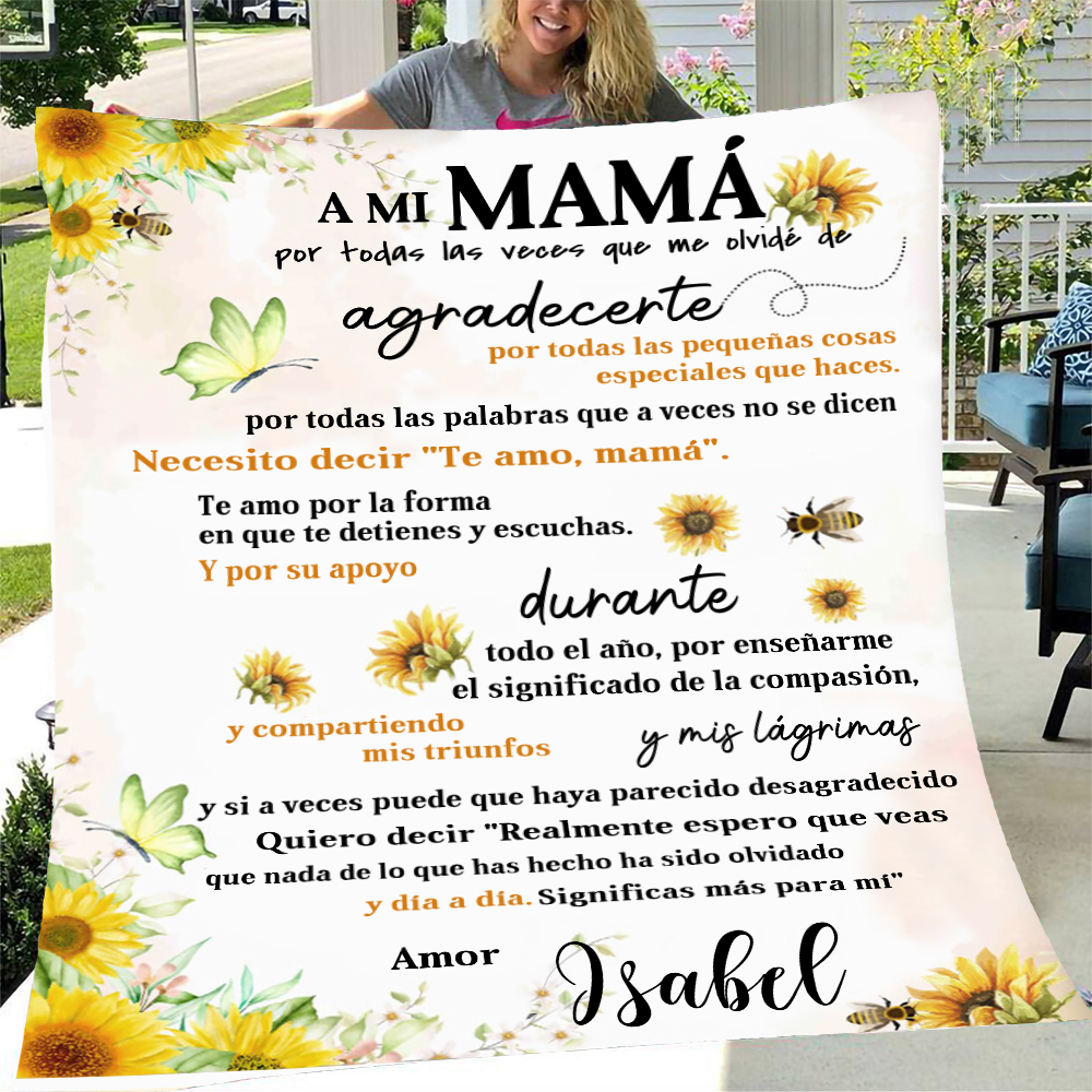 A Mi Mam Manta De Buen Calidad Con Frase Amoroso Y Personalizada Con