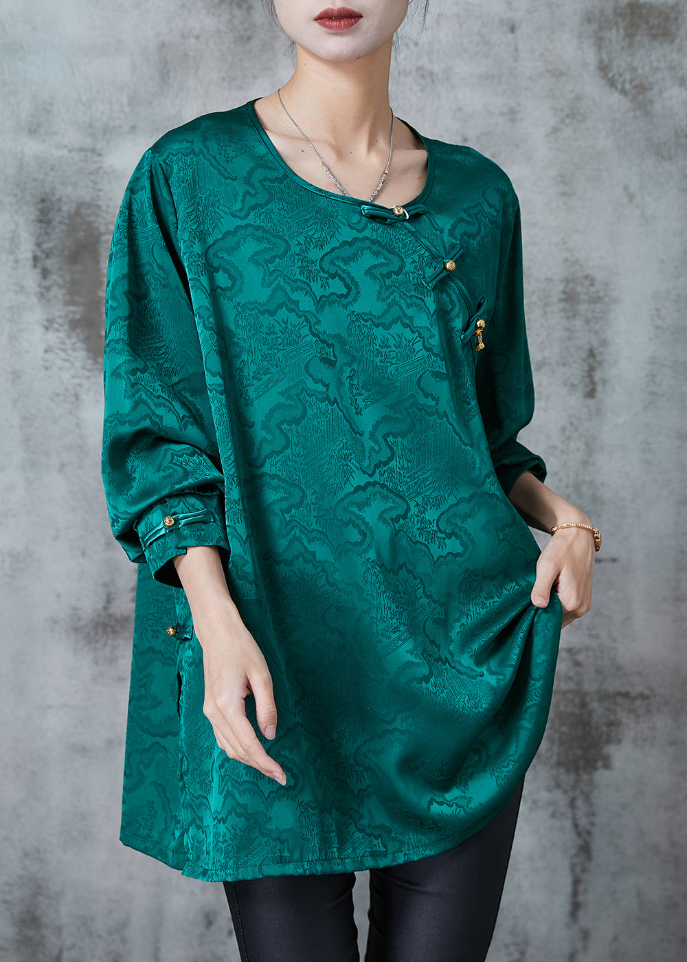 Peacock green ethnic motifs Alia top