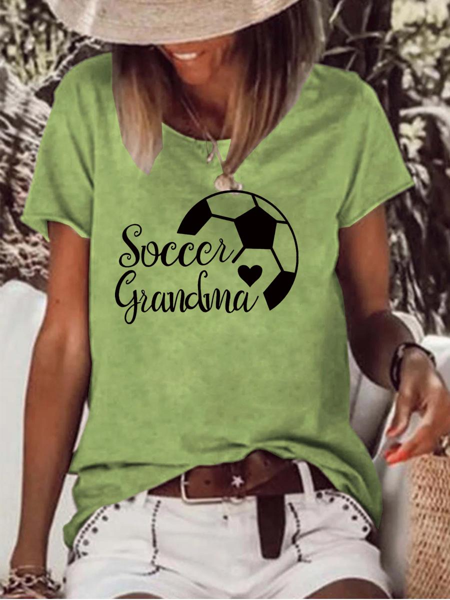 Soccer Grandma Raw Hem Tee-Guru-buzz
