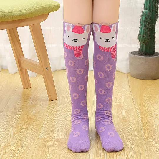 Girls Cartoon Mid-Calf Socks