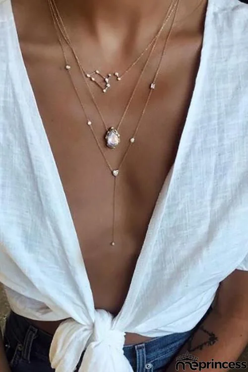 Rhinestone Layers Necklace