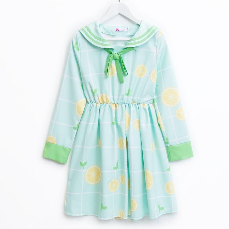 S/M/L Fresh Lemon Sailor Dress SP153951